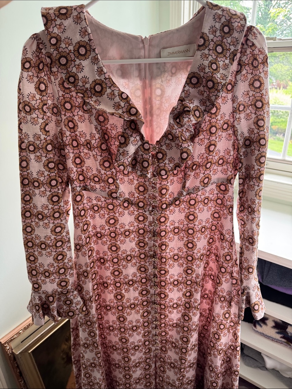 Zimmermann Floral Ruffle Midi Dress - Picture 8 of 8
